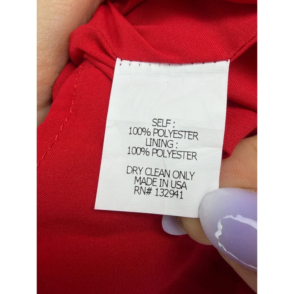 Amanda Uprichard Dress Women Petite P Red‎ Choker Neck High Low Mermaid Midi